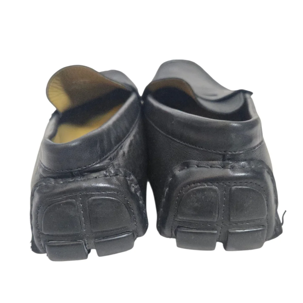 Vince Camuto Mens Black Leather Slip-On Penny Loafers